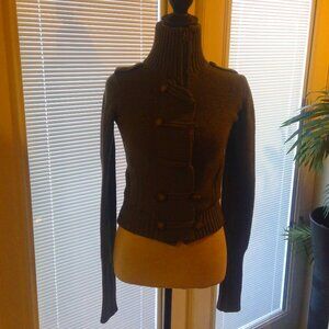 AE Outfitters Womens Awesome Army Green Cable Knit Long Sleeved Cropped Sweater